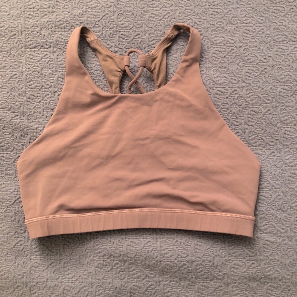 Lululemon high neck sports bra in dusty rose color